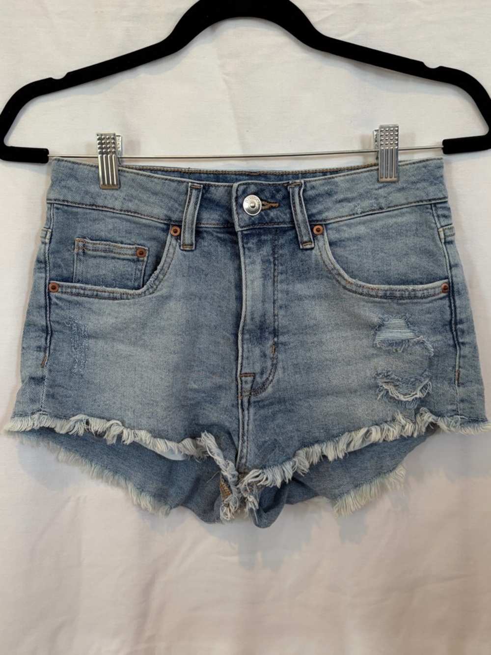 Divided Light Blue Distressed High-Rise Denim Shorts Size 4